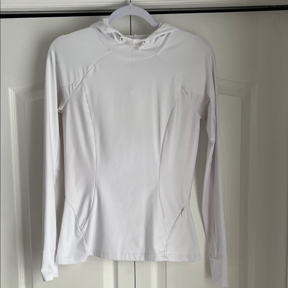 Fabletics White Long Sleeve Hoodie